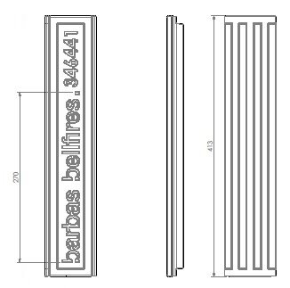 Lamel passtuk H=413mm 346441 Barbas