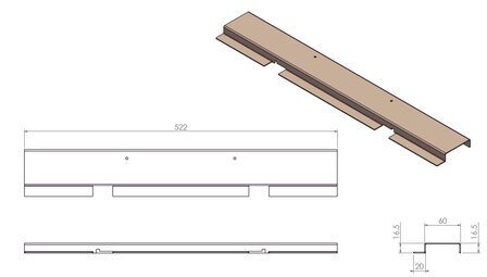 Steun lamellen Compact 70 zw 354506 Barbas