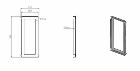 RVS kader remplaat B Compact 45 354612 Barbas