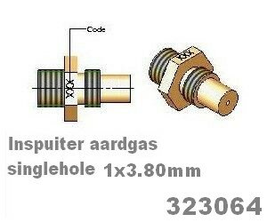 Inspuiter 323064 3.80mm aardgas singlehole Barbas