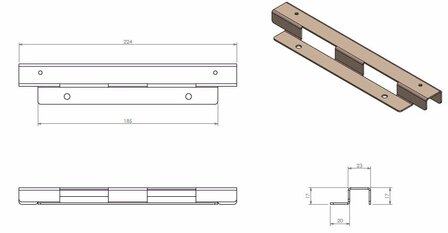 Steun bodem Compact L/R zw 354458 Barbas