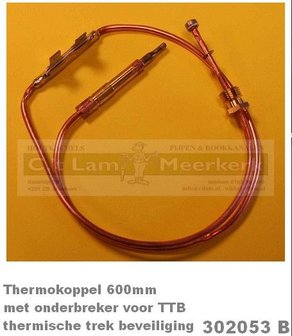 uitspraak Mondwater Pech Thermokoppel 302053 (600mm +TTB) voor Barbas gaskachel - C.'t Lam  Houtkachels en onderdelen Meerkerk